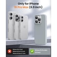 thumbnail image 4 of KOMI Designed for iPhone 16 Pro Max Case,Shockproof Liquid Silicone Protective Phone Case with Soft Anti-Scratch Microfiber Lining Ultra Slim Drop Protection Phone Cover 6.9 inch Blue Gray, 4 of 5