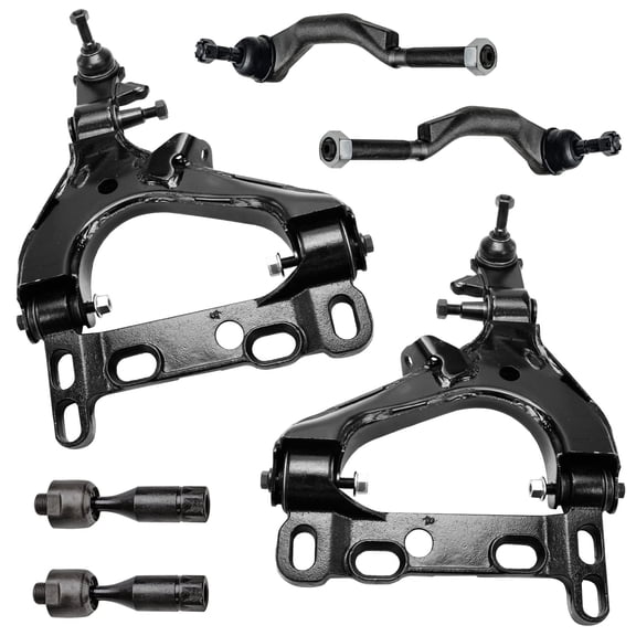 Detroit Axle - 6pc Front End Kit for Chevy Trailblazer GMC Envoy Buick Rainier Isuzu Ascender Saab 9-7X Oldsmobile Bravada 2 Lower Control Arms w/Ball Joints 4 Inner & Outer Tie Rods
