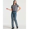 thumbnail image 5 of Real Essentials 4 Pack: Women's Cotton Short Sleeve Crop Top – Cropped Casual Crew Neck T-Shirts (Available In Plus Size), 5 of 6