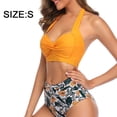thumbnail image 2 of Nuevo bikini sexy de cintura alta, bikini retro fruncido, traje de baño de playa de verano para mujer, 2 of 6