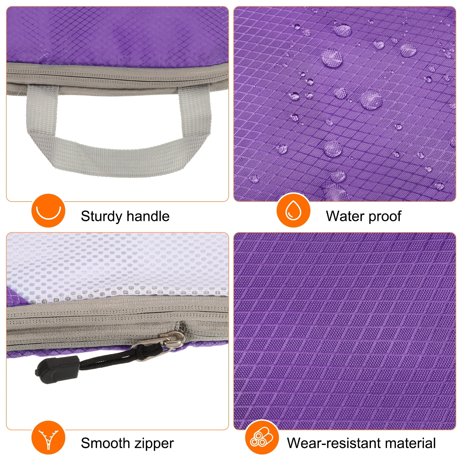 Uxcell 6pcs Compression Packing Cube for Suitcases Lightweight Travel Essentials Luggage Organizers Bags, Purple