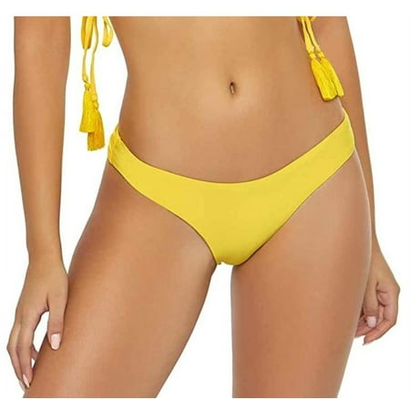 PilyQ Women s Marigold Solids Brazilian Bikini Bottom  Large