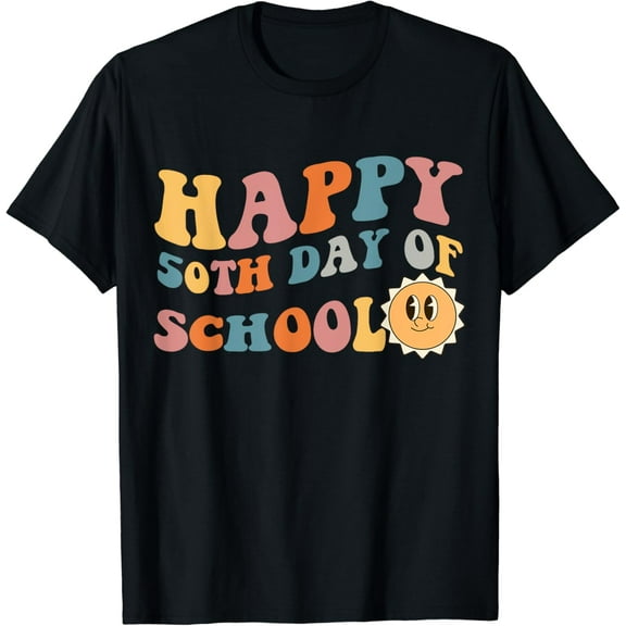 Happy 50 days of school 50th day of school Groovy Gifts Back To School T-shirt