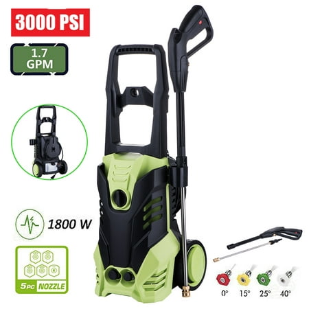 Ktaxon 2200PSI (Max 3000PSI) Electric High Pressure Washer, 1800W Professional Cleaner Machine Washing Equipment, 1.7GPM Pressure Sprayer, w/ 5  Adjustable Quick-Connect Spray Tips & 20ft