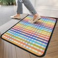thumbnail image 4 of Colorful Striped Checkered Pattern Door Rugs,Washable Non Slip Door Mats Indoor,Decorative Door Mats,Entry Mat Indoor for Entrance,Bedroom,Kitchen,Bathroom,30"x17", 4 of 6