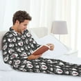 thumbnail image 6 of Yiaed HUSKY Face Print Men’s Pajamas Set - Long Sleeve Button Down Sleep Shirt and Pajama Bottoms Sleepwear Set Mens Pjs Sets Men's Pajama Bottoms-Small, 6 of 7