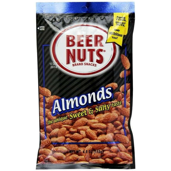 48 PACKS : BEER NUTS Almonds, 4-Ounce Packages