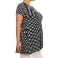 thumbnail image 2 of Women's Plus Size Side Pockets Polka Dot Short Sleeves Relaxed Tunic Tee Top, 2 of 4