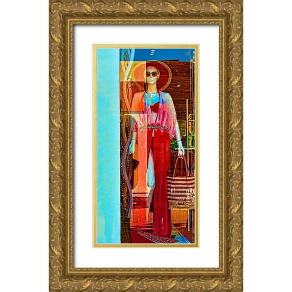 Murdock, Ramona 11x18 Gold Ornate Wood Framed with Double Matting Museum Art Print Titled - Lady on Display II