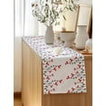 thumbnail image 5 of Table Runner 48 Inches Long for Kitchen Dining, Red Flowers Dresser Scarf Farmhouse, Dining Table Decorations for Wedding/Parties, Modern Minimalism Spring Botanical Floral 13 x 48 In, 5 of 8