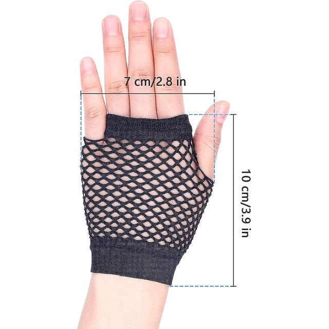 1 Pair Fishnet Short Glove Pierced Nylon Fingerless Gloves Funky Retro Elegant XianweiShao 1327534455717