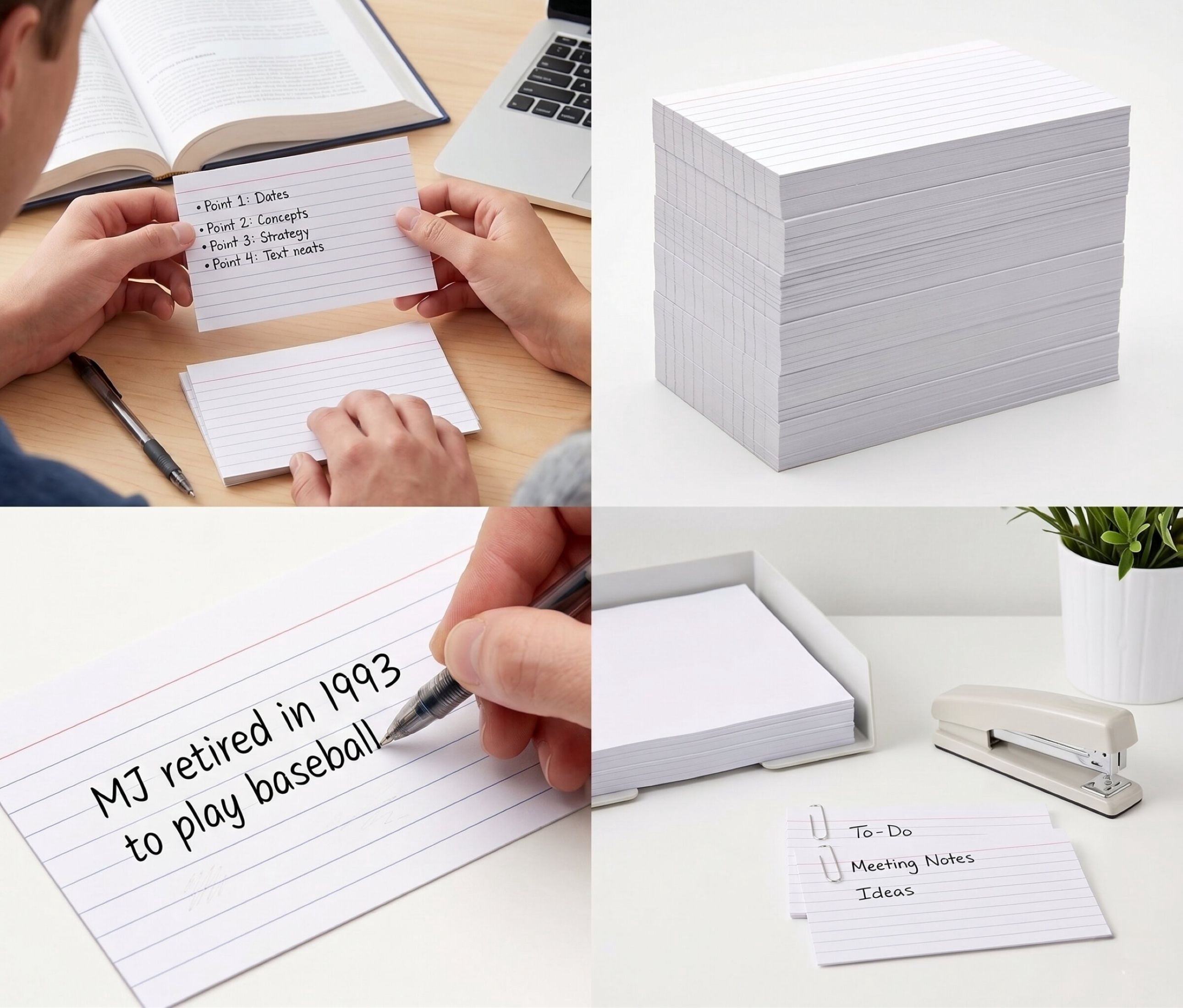 100 Pack of Bulk Wholesale 3"x5" Lined White Index Cards Containing 100 Index Cards Per Pack for Students, Teachers, Classrooms and Office - 10,000 Count 3"x5" Lined White Index Cards