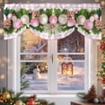 thumbnail image 6 of Christmas Balls Tie Up Valances Curtain, Pink Yellow Trees Pink White Plaid Adjustable Rod Pocket Short Window Treatment Tie Up Curtains Valances for Kitchen Living Room Bathroom 60x18 Inches, 6 of 9