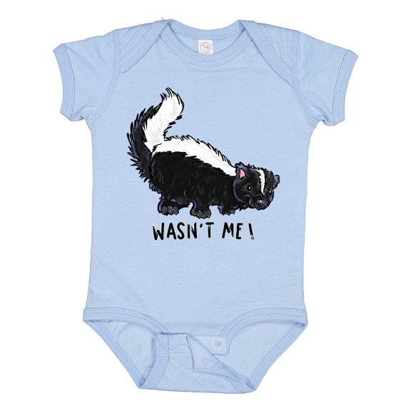 Inktastic Animals Cute Skunk Wasn't Me Boys or Girls Baby Bodysuit