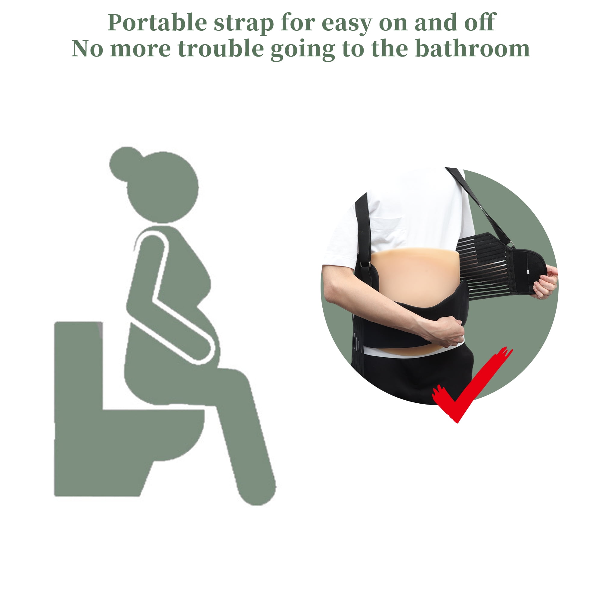 Unique Bargains Pregnancy Belly Band Shoulder Strap Support Brace XX-Large Black