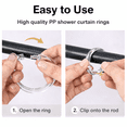 thumbnail image 2 of 12 Pack Shower Curtain Rings Hooks Plastic Snap Closure Easy Glide Rust Free Fits All Standard Shower Rods Clear, 2 of 6