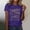 Purple, variant on Yuhangmm Womens T Shirts Women's Summer Leisure Top | Solid Color Letter Print Round Neck Short Sleeve T Shirt for Women | Lightweight Breathable Casual Everyday Wear Purple XXL
