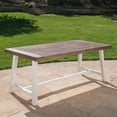 thumbnail image 6 of 71" Brown and White Contemporary Rectangular Outdoor Patio Dining Table, 6 of 7