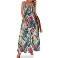 thumbnail image 1 of Vestido largo sin mangas con estampado de protea pintada Vestido largo de mujer Vestidos de noche de lujo para mujer, 1 of 7