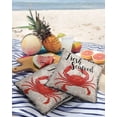 thumbnail image 4 of Ocean Marine Red Crab Seafood Outdoor Pillow Covers Waterproof Throw Pillow Cover 20x20in Set of 2,Square Decorative Pillowcases Cushion Case for Patio Sofa Couch,Abstract Plant Texture on Wood Grain, 4 of 7