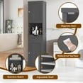 thumbnail image 4 of Walsunny Tall Bathroom Storage Cabinet with Freestanding Adjustable Shelves, Narrow Storage Linen Cabinet with 2 Doors and 1 Drawers for Bathroom, Living Room, Kitchen, Gray, 4 of 14