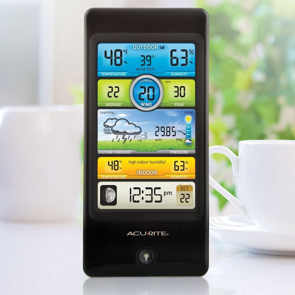 AcuRite Notos 3-in-1 01604M Pro Color Digital Weather Station with Wind Speed, Temperature and Humidity
