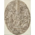 thumbnail image 2 of Adam van Noort 15x18 Black Ornate Wood Framed Double Matted Museum Art Print Titled - Adoration of The&nbsp;Magi, 2 of 5