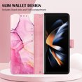 thumbnail image 6 of for Samsung Galaxy Z Fold 5 PU Leather Wallet case, Marble Pattern Credit Card Holder,Flip Folio Book Kickstand Cover Women Men with Long Strap for Samsung Galaxy Z Fold 5 5G, Pink Purple Gold, 6 of 6
