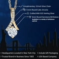 thumbnail image 2 of Gem Stone King 1.65 Ct Round White Zirconia 18K Yellow Gold Plated Silver Pendant, 2 of 6