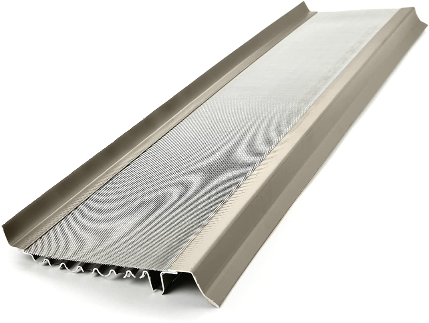 Waterlock Micromesh 6 inch Gutter Guards Leaf Protection, 25 Feet Clay, Stainless Steel Mesh
