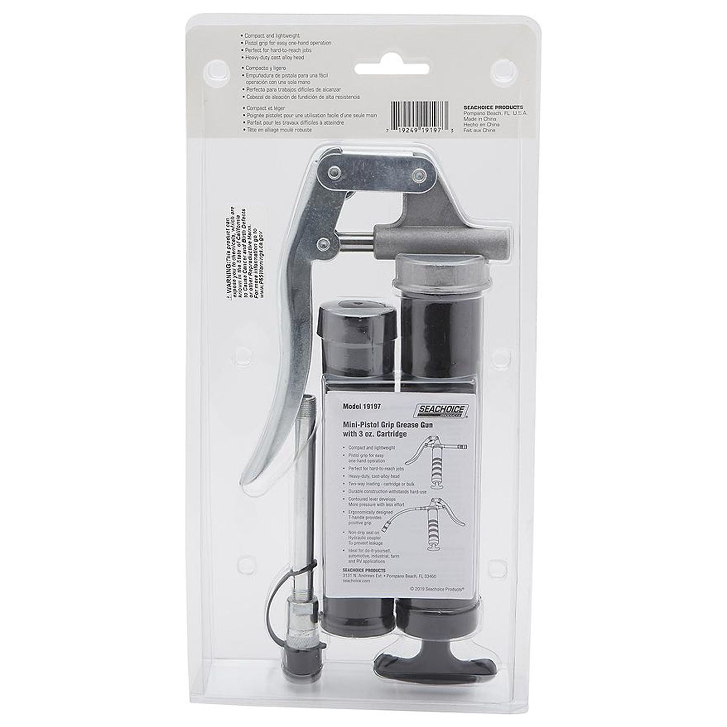 Seachoice 19197 Mini Grease Gun with 3 oz Cartridge
