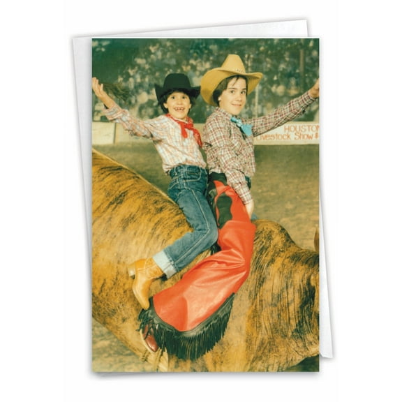 1 Funny Birthday Card with Envelope - Bucking Bull C7344BDG
