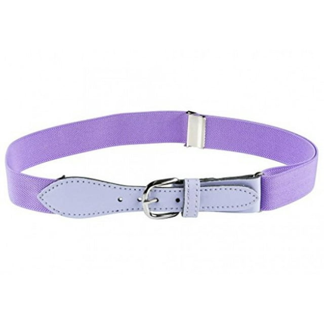 Kids Elastic Adjustable Belt with Leather Closure - Lavender