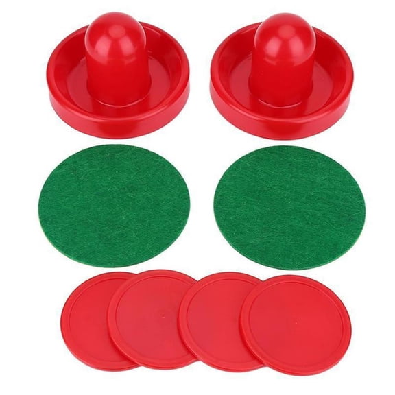 Replacement Air Hockey Pucks and Pushers Set of 8 Durable Plastic Red Game Accessories for Table