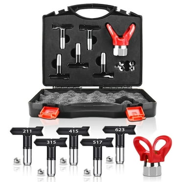 6Pcs Reversible Spray Nozzle Tips,Airless Spray Nozzles Tips,Airless Spray Gun Nozzle and Nozzle Tips Storage Box Model Making. (211,315,415,517,623)