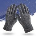 thumbnail image 6 of AWZXDE Winter Solid Knitted Gloves Thermal Brushed Lined Cozy Full Finger Gloves, Cold Weather Hand Comfort black red, 6 of 9