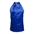 thumbnail image 5 of Breezora Women's Satin Halter Neck Tank Top Solid Color Elegant Party Wear for Summer XL Size Blue, 5 of 5