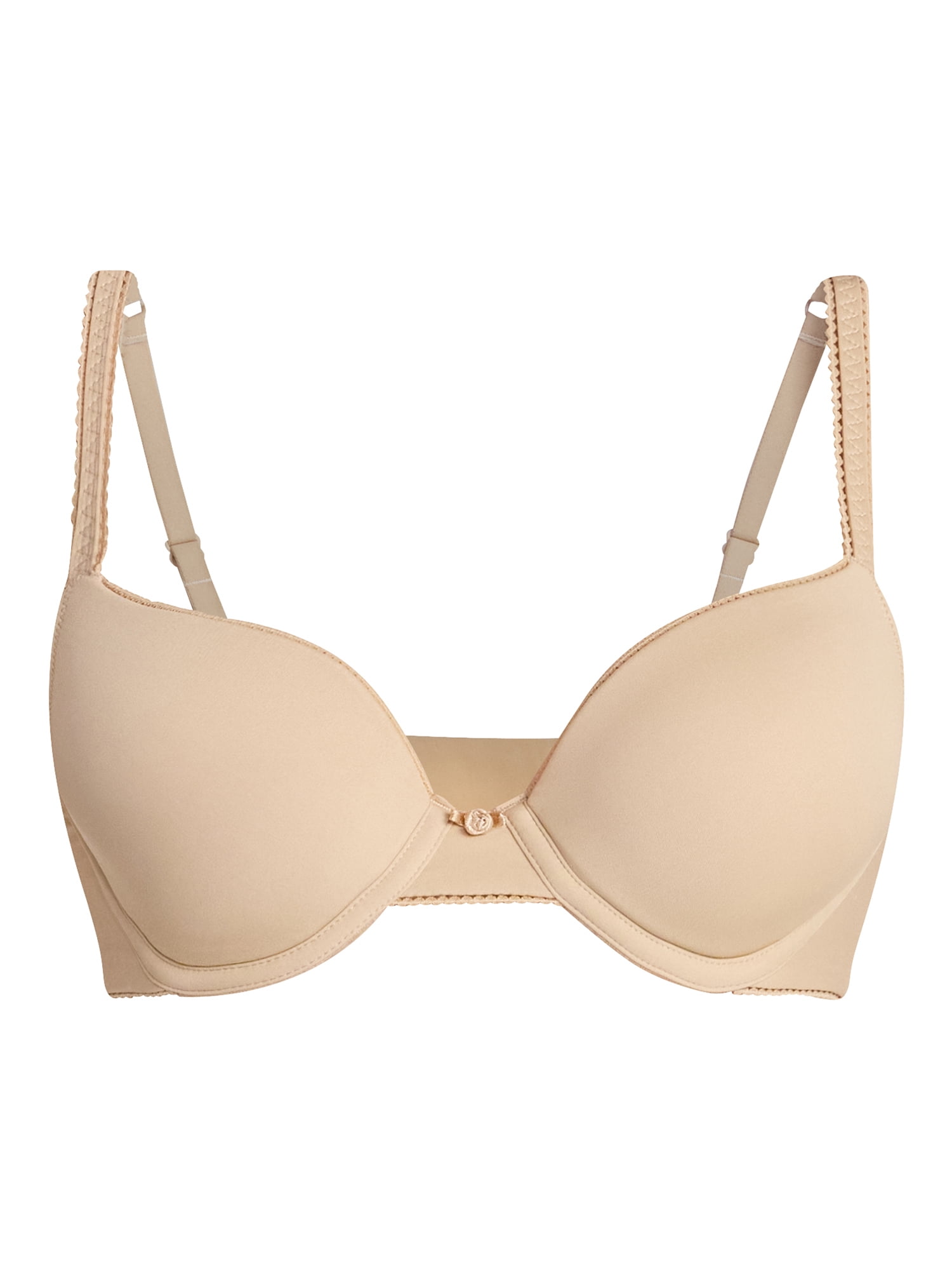 No Boundaries Micro Lightly Lined Demi T-Shirt Bra, Women's 32B-40DD