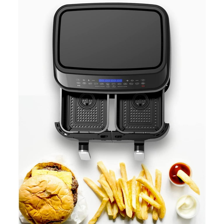 Westinghouse Dual Zone Air Fryer - Double Air Fryer Handcrafted with 2 Independent Baskets, Separate Heater and Control, 12 Preset Programs, and Adjus