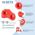 thumbnail image 3 of Rock Climbing Holds, 10 Pcs Small Climbing Rock Wall Grips with Double Hole for Playground Accessory, Red-B, 3 of 7