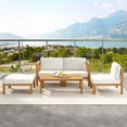 thumbnail image 5 of Costway 5 PCS Outdoor Conversation Furniture Set with 3 Chairs 1 Ottoman 1 Coffee Table, 5 of 11