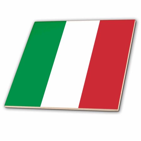 3dRose Flag of Italy square. Italian green white red vertical stripes European Europe World travel souvenir - Ceramic Tile, 12-inch