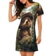 thumbnail image 2 of Fotbe Jungle Hat Bear Bata de Dormir para Mujer con Estampado, Camisón de Algodón de Manga Corta, Ropa de Dormir Casual, 2 of 6