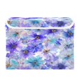 thumbnail image 2 of Large Fliplid Foldable Storage Bin Boxes Cubes Baskets with 2 Handles for Clothes Books 16.5x12.6x11.8 Inch Watercolor Blue-purple Flowers, 2 of 7