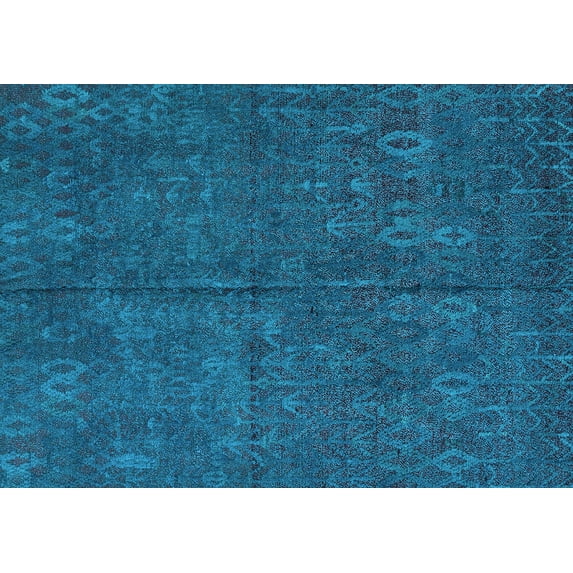 Ahgly Company Indoor Rectangle Oriental Light Blue Modern Area Rugs, 2' x 5'