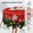 thumbnail image 3 of Merry Christmas Christmas Wreath Round Tablecloth 60 Inch, Christmas Decorations Round Table Cloth for Xmas Holiday Picnic Party Indoor Outdoor, 3 of 5