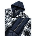 thumbnail image 4 of MAWCLOS Men's Flannel Hooded Coat Winter Plaid Jackets Black White S, 4 of 7
