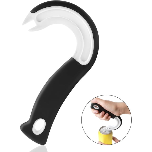 Abrelatas de lata con anillo de fácil apertura, abridores de latas para artritis, manos, ayuda de cocina en forma de J, 2 uds.