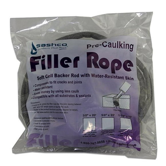 Filler Rope 1607241 Sashco Gray Foam Tuck-In Wrap Strip&#44; 20 cu. ft. - Case of 12