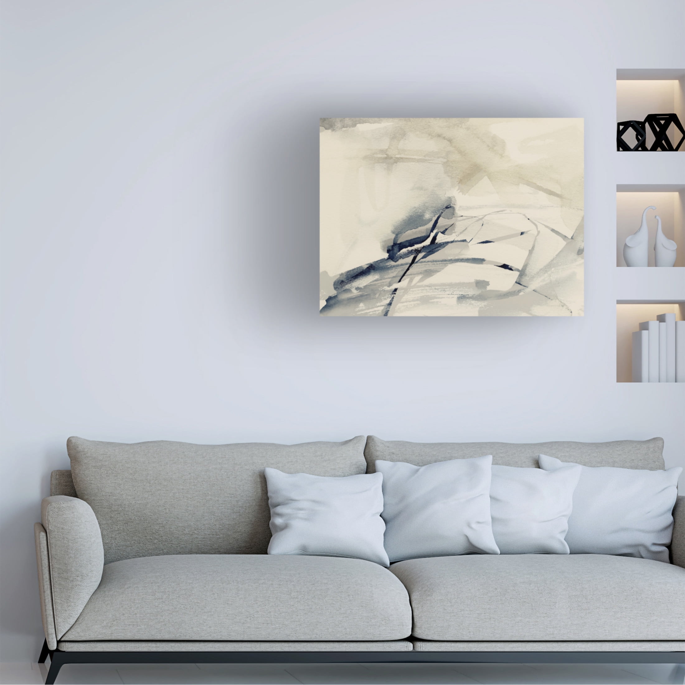 Trademark Fine Art Victoria Barnes  Neutral with Marks I Canvas Wall Art